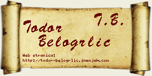 Todor Belogrlić vizit kartica